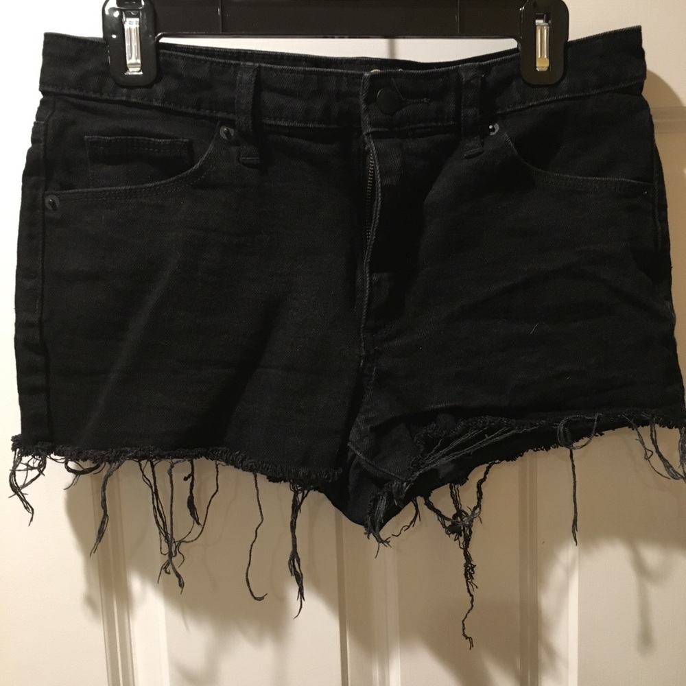 Black jean shorts